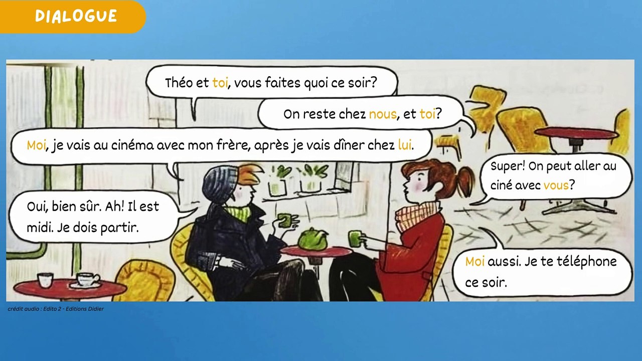 LES PRONOMS TONIQUES ( Moi, toi, Lui/Elle, Nous, Vous, Eux/Elles) - Leçon 33