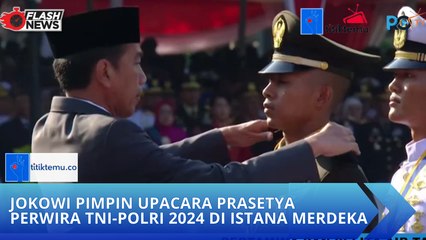 Jokowi Pimpin Upacara Prasetya Perwira TNI-Polri 2024 di Istana Merdeka