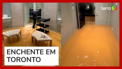 Cantor Drake mostra sua mansão sendo inundada no Canadá