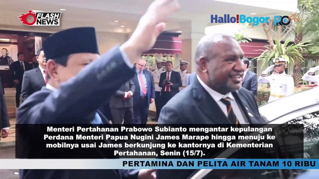 Momen Hangat Prabowo Mengantar Pulang PM Papua Nugini Usai Pertemuan di Kemenhan