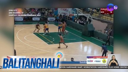 Players ng NCR at Central Luzon, nag-away sa gitna ng men's basketball secondary level finals ng Palarong Pambansa 2024 | Balitanghali