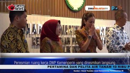 SIMAK PERESMIAN RUANG KERJA DWP KEMENPERIN DAN PENYERAHAN ALAT TULIS SEKOLAH