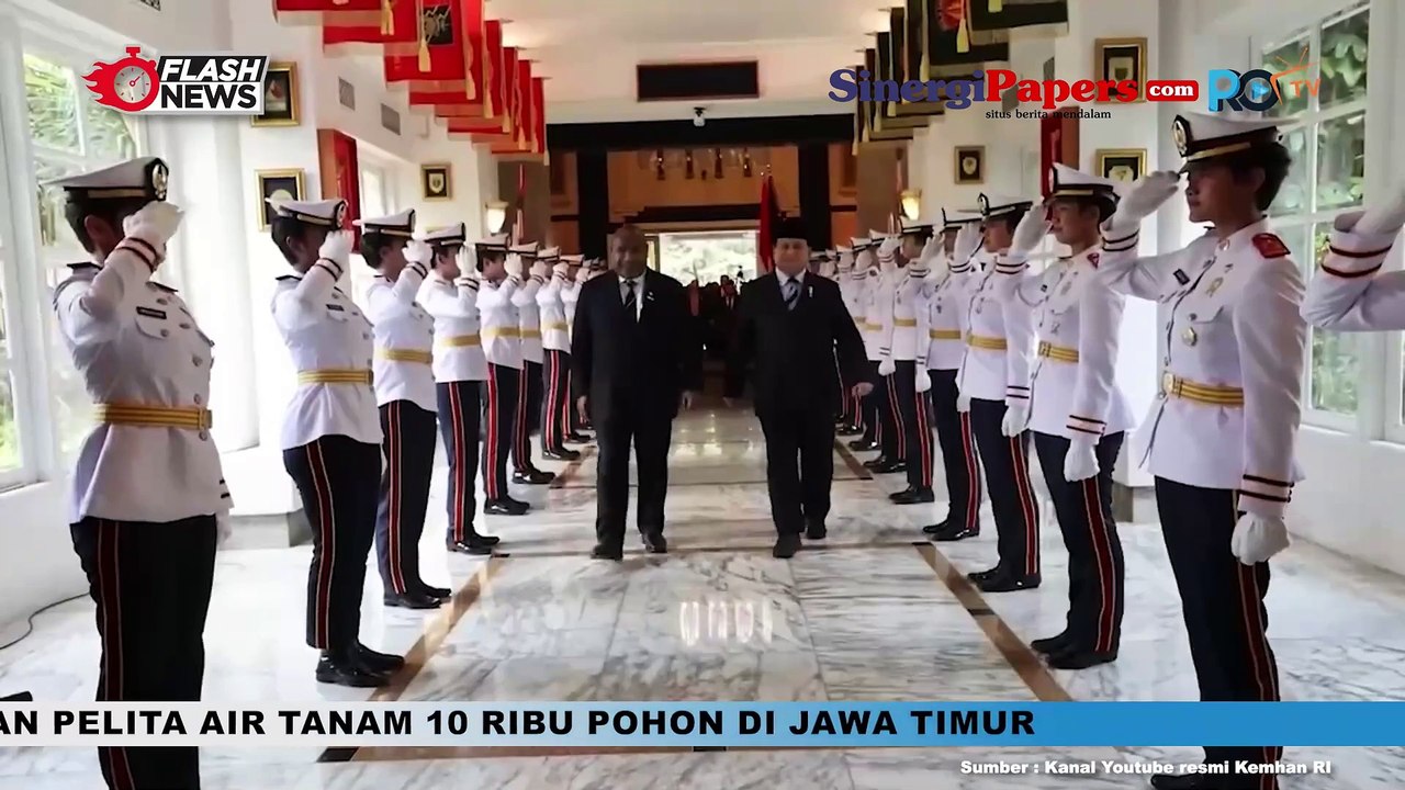Momen Menteri Pertahanan Prabowo Subianto Terima Kunjungan Perdana Menteri Papua Nugini