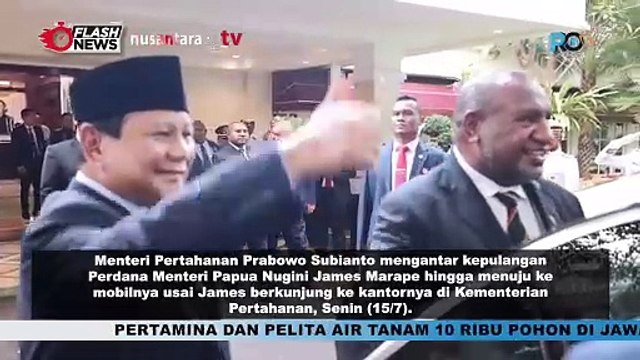 Momen Prabowo Subianto Mengantar Kepulangan PM Papua Nugini James Marape