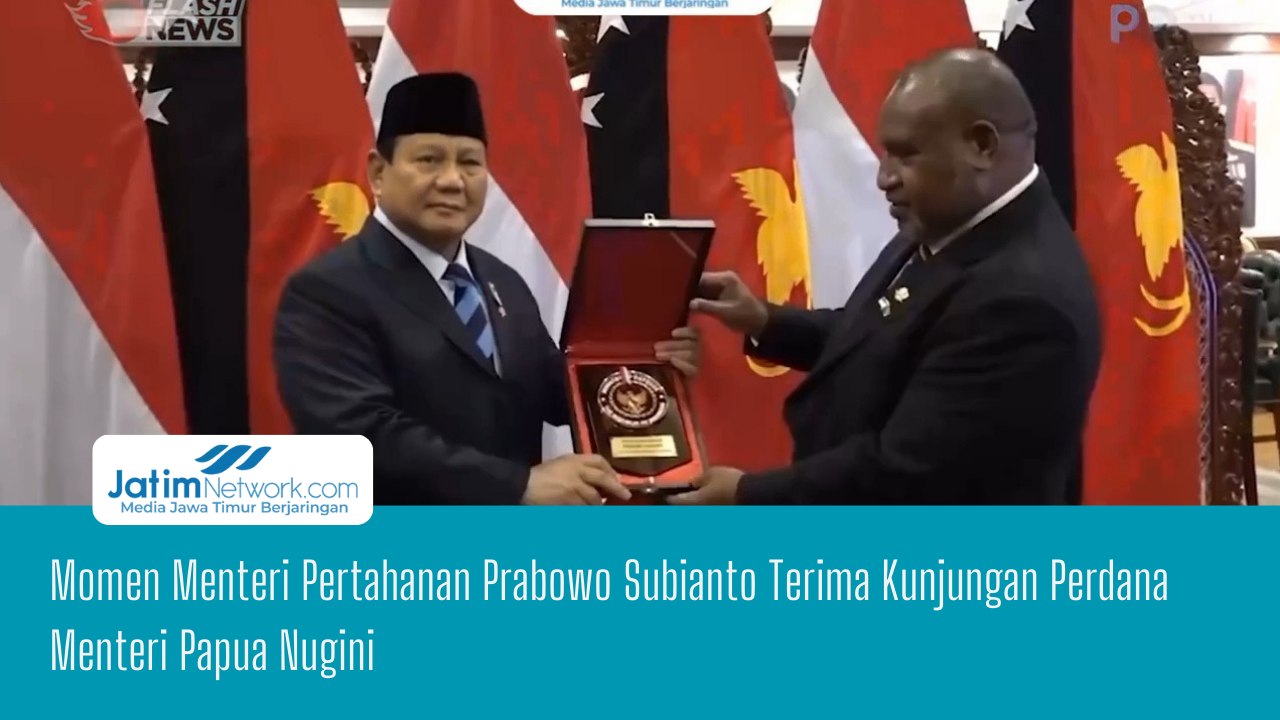 Momen Menteri Pertahanan Prabowo Subianto Terima Kunjungan Perdana Menteri Papua Nugini