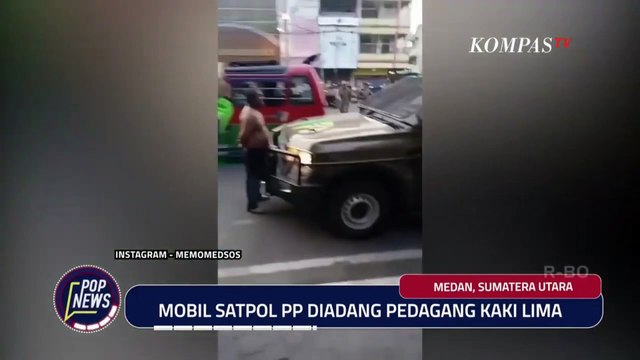 Video Viral Pedagang Kaki Lima Adang Mobil Satpol PP Medan