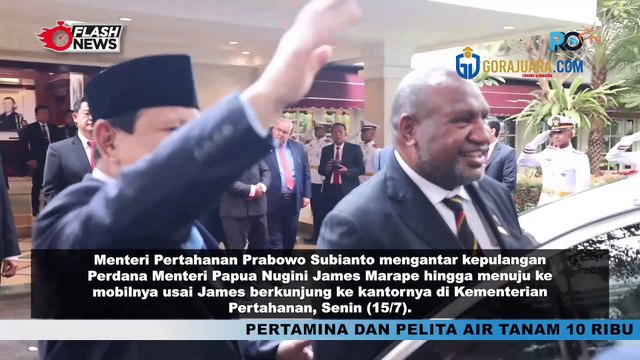 MOMEN HANGAT PRABOWO ANTAR PULANG PM PAPUA NUGINI USAI DIKUNJUNGI KE KEMHAN