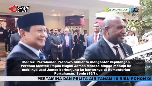 Momen Hangat Prabowo Antar Pulang PM Papua Nugini Usai Dikunjungi Kemenhan