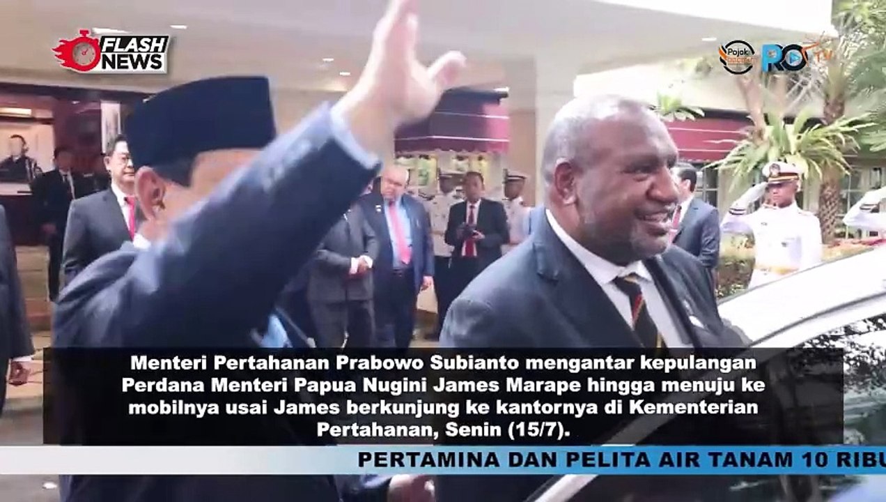Momen Hangat Prabowo Antar Pulang PM Papua Nugini Usai Dikunjungi ke Kemhan