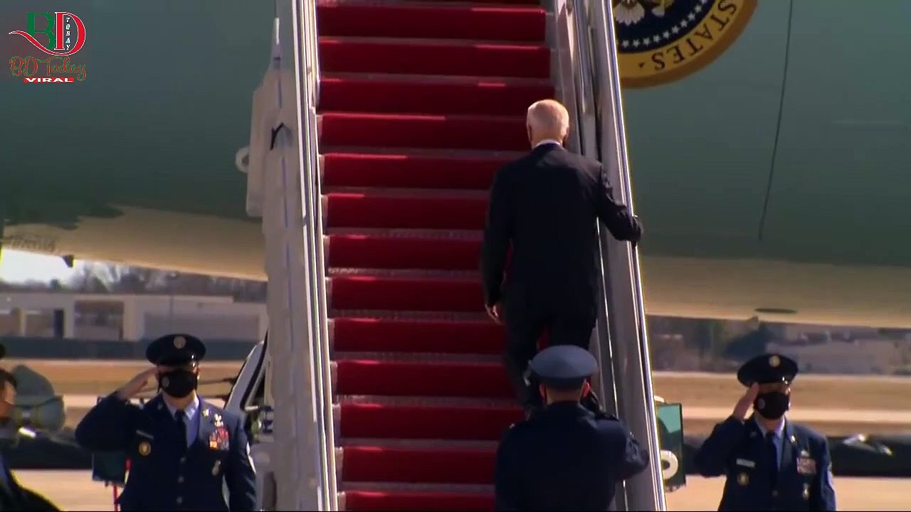President Joe Biden fell three times while boarding a plane #joebiden