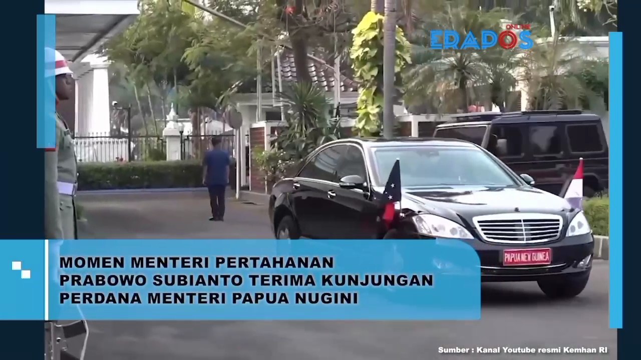 Momen Menteri Pertahanan Prabowo Subianto Terima Kunjungan Perdana Menteri Papua Nugini