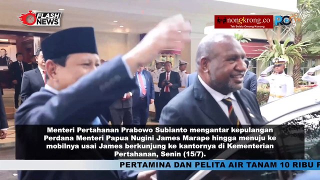 Momen Hangat Prabowo Antar PM Papua Nugini