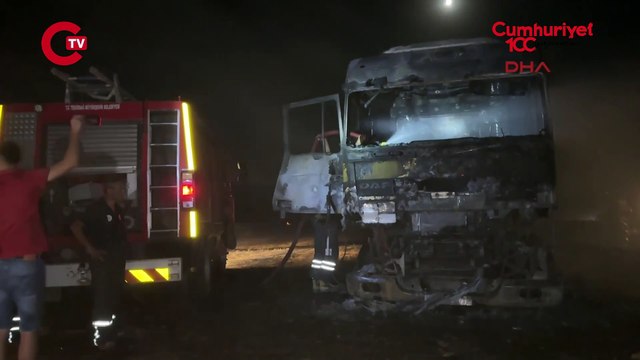 Tekirdağ’da buğday yüklü TIR ile 300 dönüm tarım arazisi yandı