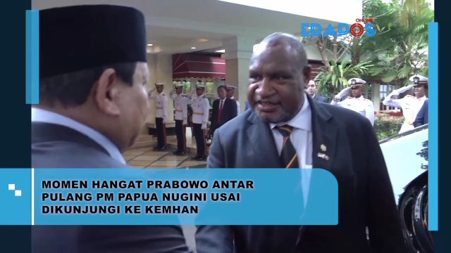 Momen Hangat Prabowo Antar Pulang PM Papua Nugini Usai Dikunjungi Ke Kemhan
