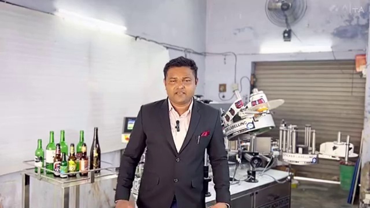 All in One Sticker Labelling  Sticker Applicator for wine Bottle  Beer Bottle Labeling Machine