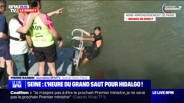 Anne Hidalgo se baigne dans la Seine, 9 jours avant le début des JO de Paris