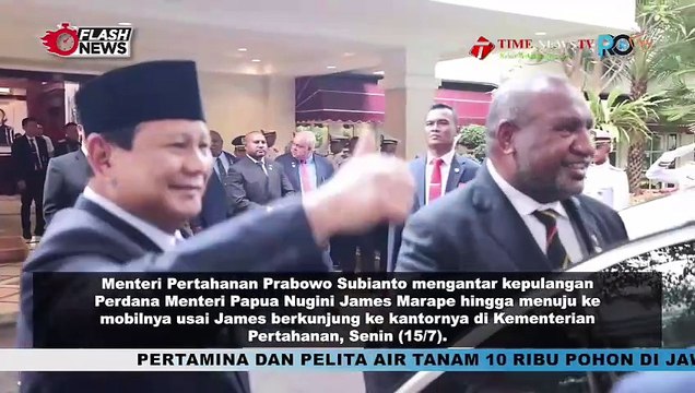 BEGINI MOMEN HANGAT MENHAN PRABOWO ANTAR PULANG PM PAPUA NUGINI DARI KANTOR KEMENTERIAN PERTAHANAN