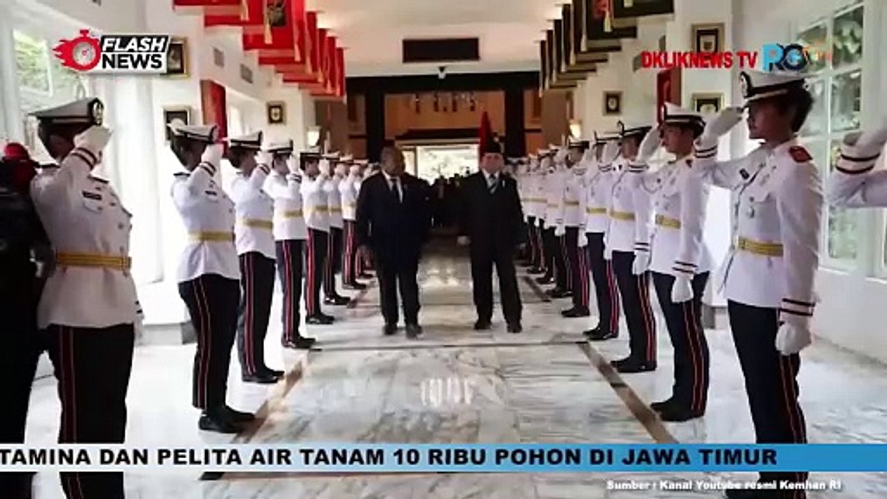 Momen Menteri Pertahanan Prabowo Subianto Terima Kunjungan Perdana Menteri Papua Nugini