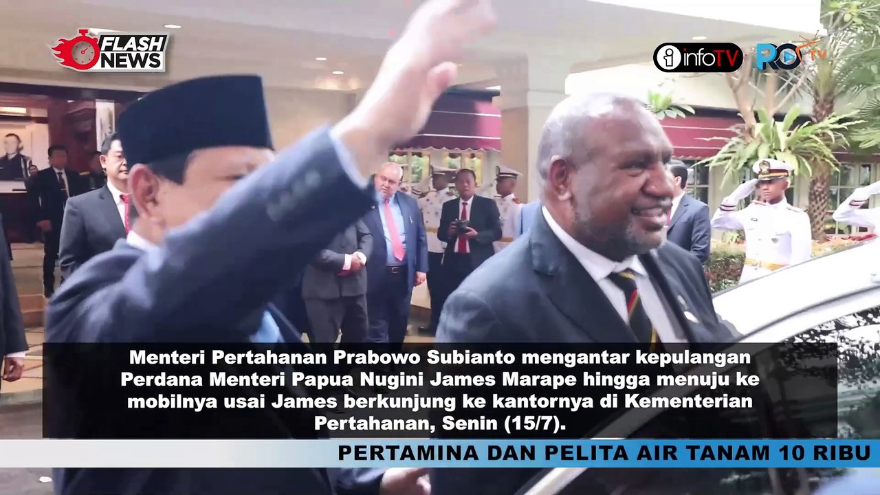 MOMEN HANGAT PRABOWO ANTAR PULANG PM PAPUA NUGINI USAI DIKUNJUNGI KE KEMHAN