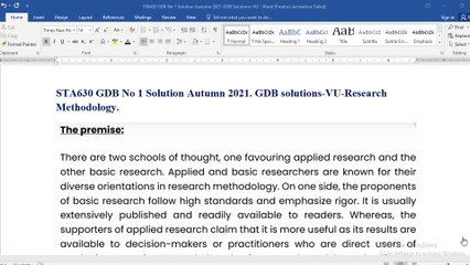 STA630 GDB No 1 Solution Autumn 2021-GDB Solutions-VU