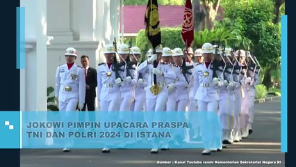 Jokowi Pimpin Upacara Praspa TNI dan Polri 2024 di Istana Negara