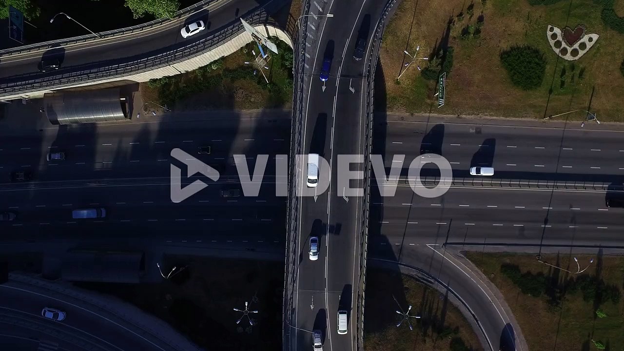Cars moving on road junction in city