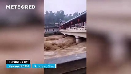 Heavy rains in recent days cause flooding in Sichuan, China.