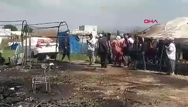 BURSA 'da mevsimlik işçilerin kaldığı çadırlarda yangın