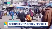 En cuestión de segundos delincuentes roban las mochilas de dos mujeres que descendían de un minibús en la Ceja