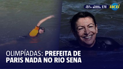 Prefeita de Paris nada no Rio Sena antes das Olimpíadas