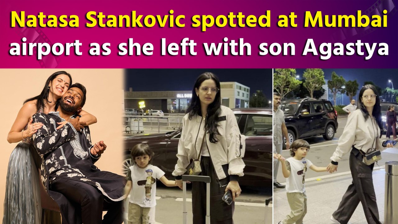 Natasa Stankovic spotted at Mumbai airport as she left with son Agastya