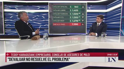 Karagozian reconoce el atraso cambiario, con salvedades respecto de la economía real: "Devaluar el dolar no resuelve el problema"