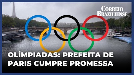 PREFEITA DE PARIS MERGULHA NO RIO SENA A NOVE DIAS DO INÍCIO DOS JOGOS OLÍMPICOS