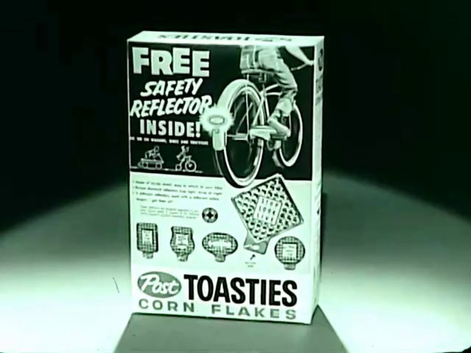 1950s Post cereal TV commercial - bike reflectors promotion