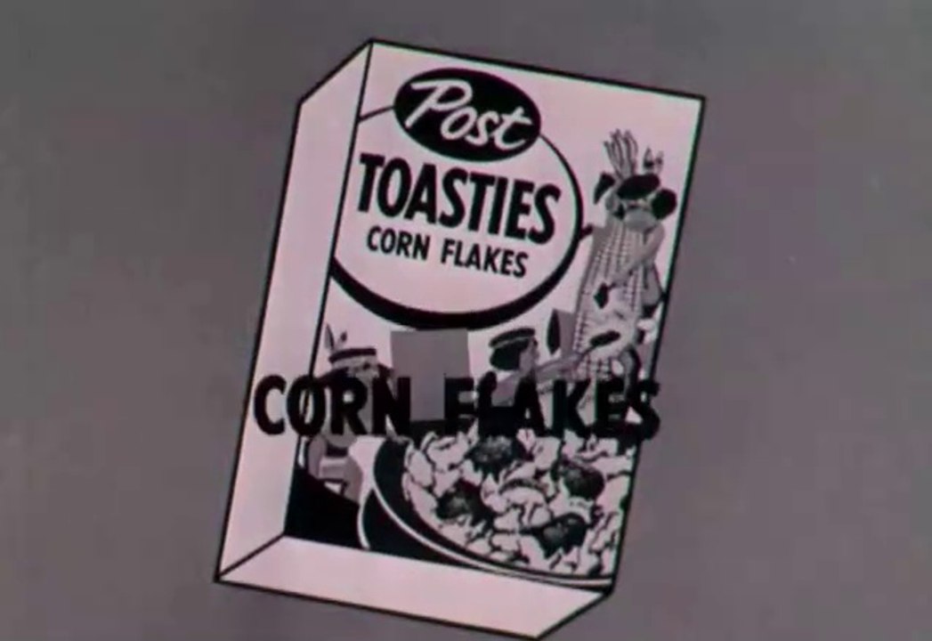 1950s Post Toasties cereal animated Old King Cole TV commercial