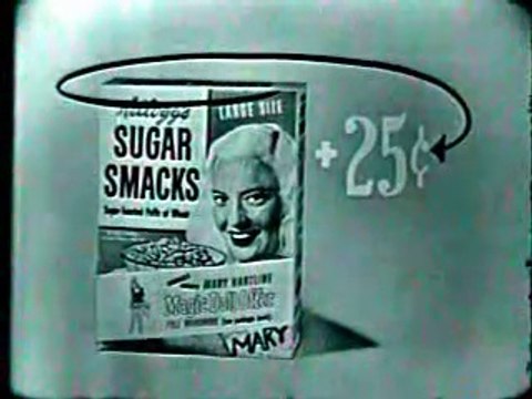 1950s Kellogg's Sugar Smacks TV commercial - Mary Hartline paper doll