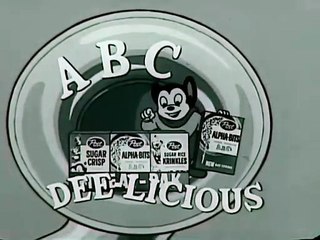1950s Post cereal - Mighty Mouse plays a TUBA TV commercial