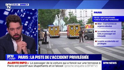 Terrasse percutée par une voiture à Paris: la piste de l'accident de la route privilégiée