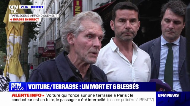 Terrasse percutée par une voiture à Paris: Les personnes ont laissé le véhicule et se sont enfuies, un a été rattrapé , indique le maire du XXe arrondissement