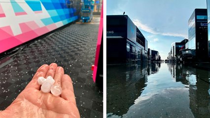 Fórmula 1: Tormenta con granizo daña el paddock e inunda pista previo al GP de Hungría