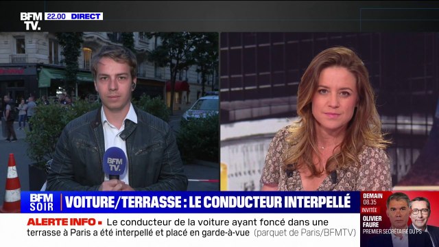 Terrasse percutée par une voiture à Paris: le conducteur en fuite a été interpellé et placé en garde à vue