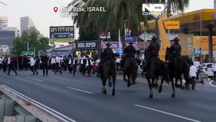 WATCH: Ultra-Orthodox Jewish men block highway in Israel in protest against draft