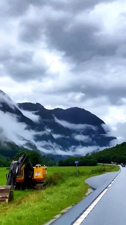 Breathtaking Beauty of Earth: Mountain Waterfalls, Green Land, and Scenic Road