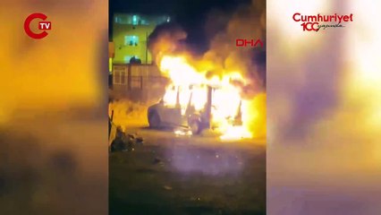 Amcasının park halindeki aracını ateşe verdi