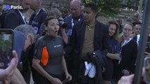 JO 2024: bain olympique pour la maire de Paris Anne Hidalgo dans la Seine
