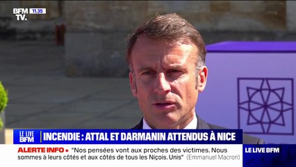 Emmanuel Macron exprime son "soutien" aux familles après l'incendie mortel à Nice