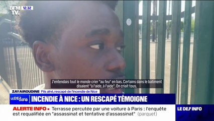 "Moi et mon frère on a commencé à crier": rescapé de l'incendie de Nice, le frère aîné de la famille témoigne