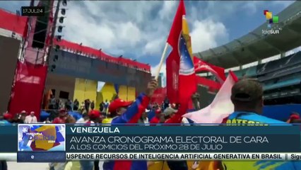 Скачать видео: En Venezuela avanza cronograma electoral de cara a los comicios del 28 de julio