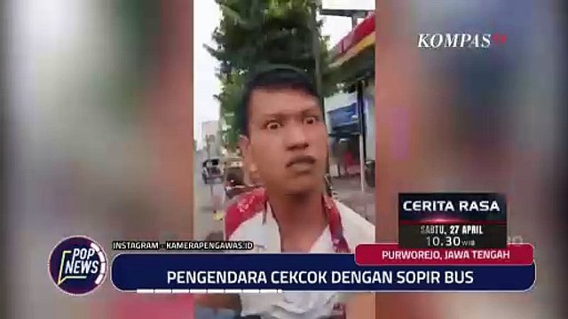 Pengendara Motor di Purworejo Cekcok dengan Sopir Bus yang Nekat Terobos Lalu Lintas