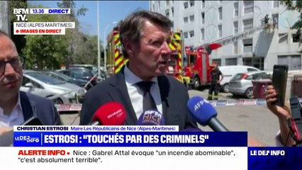 Incendie à Nice: "La détermination est grande(...)ici la République doit l'emporter sur tout le reste" déclare Christian Estrosi